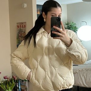 Sunday Best Cream Quilt Puffer